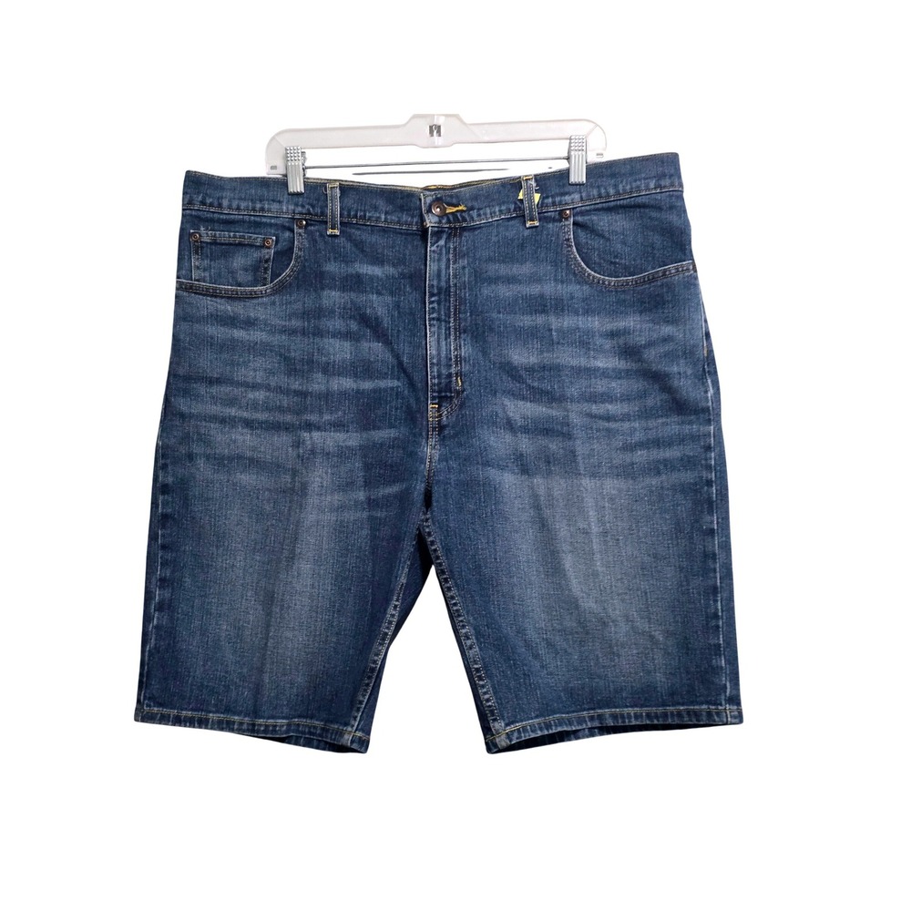 St Johns Bay Mens 40 Blue Comfort Stretch Denim Shorts Medium Wash Classic Fit